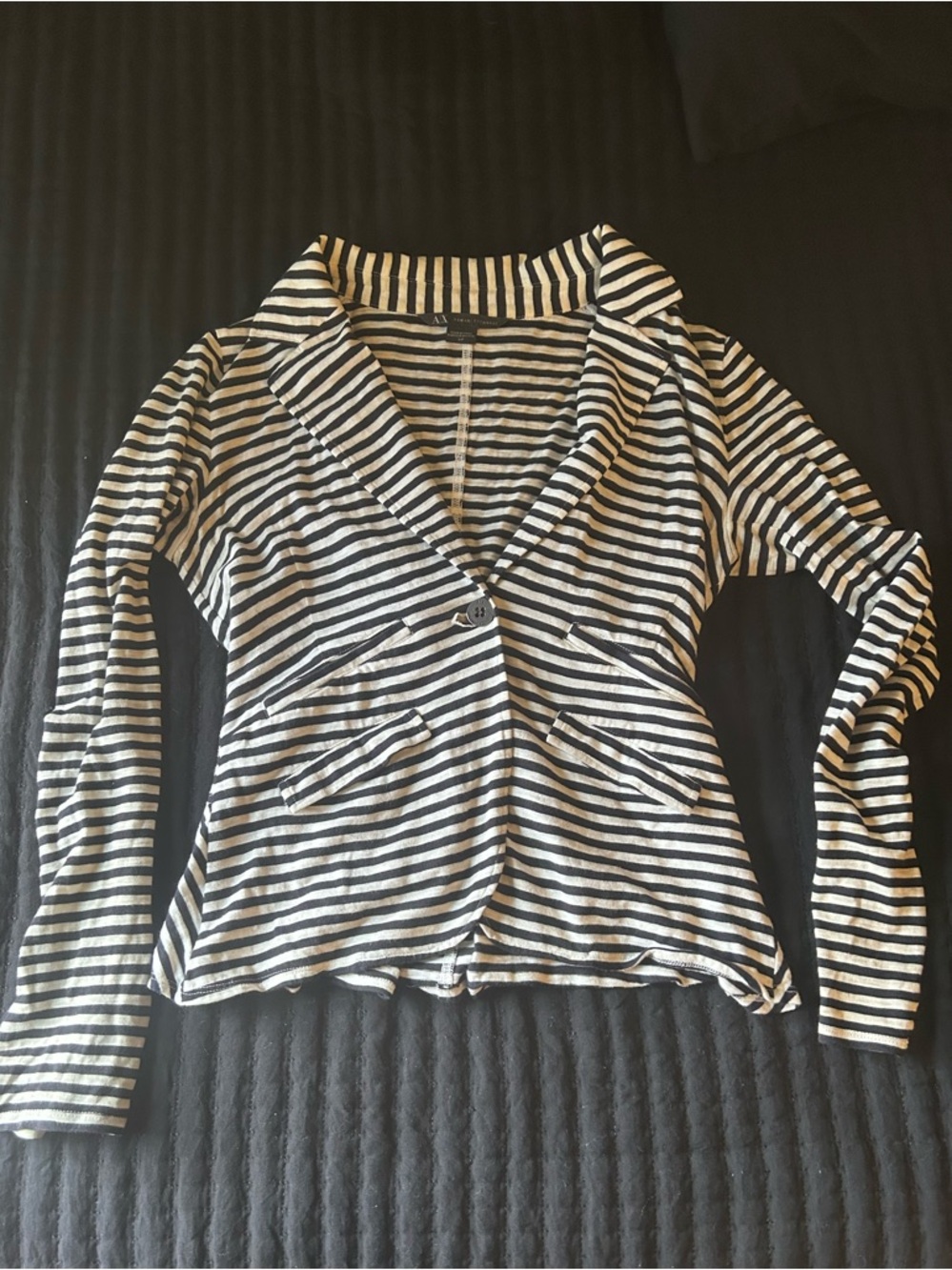 Armani Exchange AX Black and White Striped lightweight blazer szS